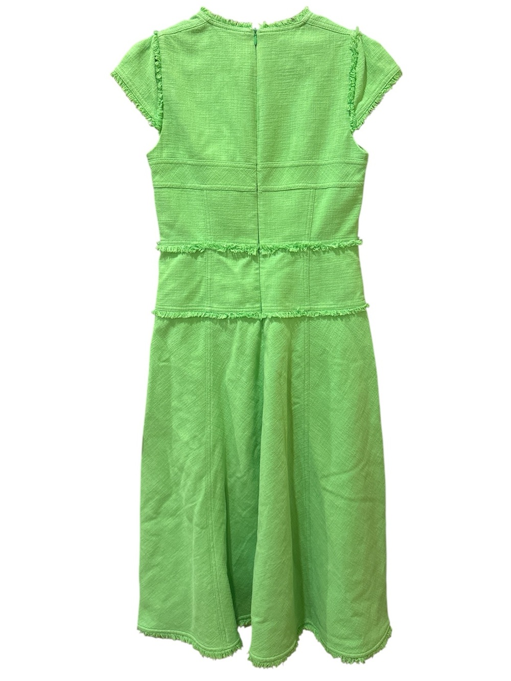 ME + EM Textured Cap Sleeve Midi Dress in Green Size: 4 - Picture 5 of 6
